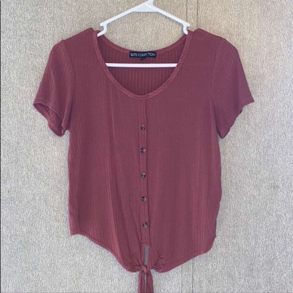 Maroon top